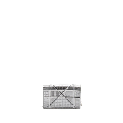 Dior Diorama Wallet On Chain Patent Metallic Silver