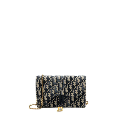 Dior Saddle Pouch Blue Dior Oblique JACQUARD Canvas
