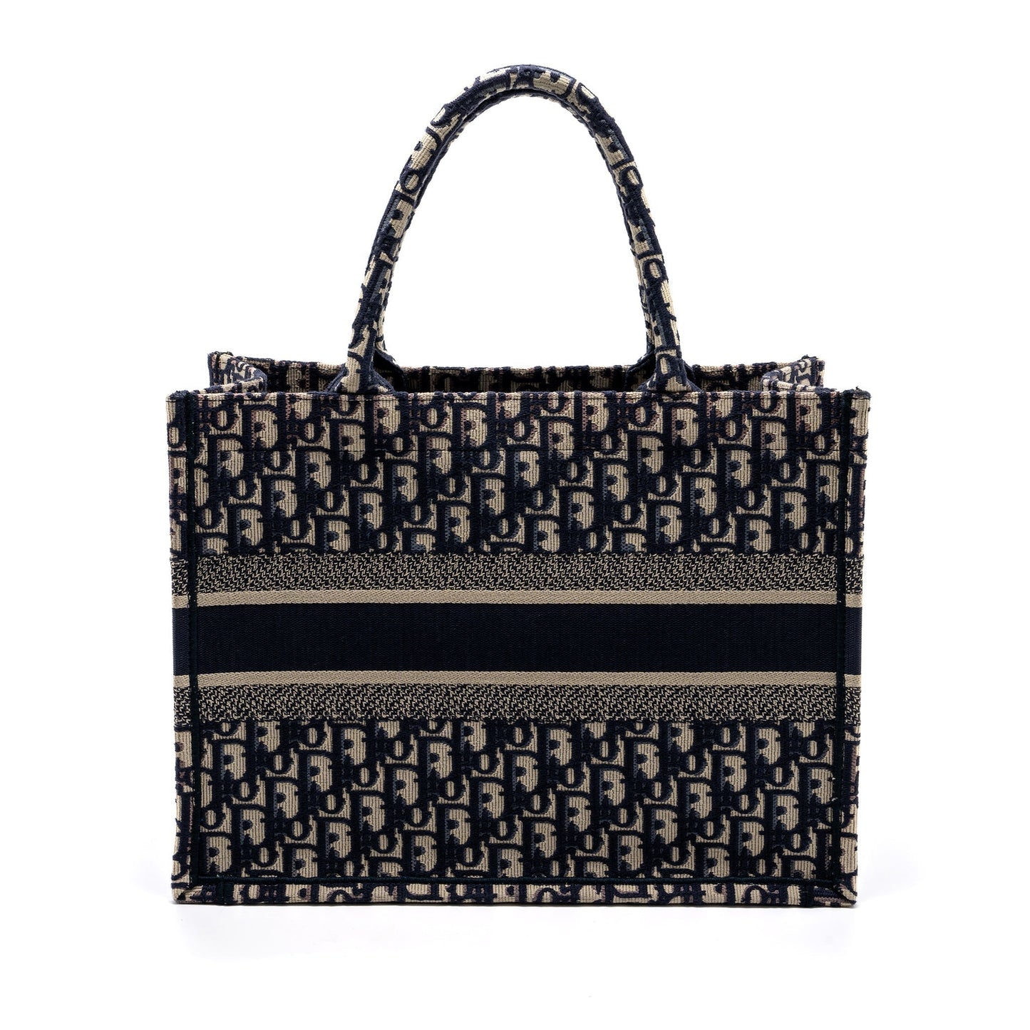 Dior Medium Book Tote Blue Dior Oblique Embroidery