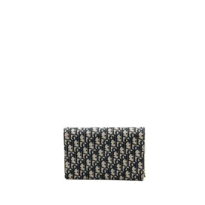 Dior Saddle Pouch With Chain Dior Oblique Jacquard blue