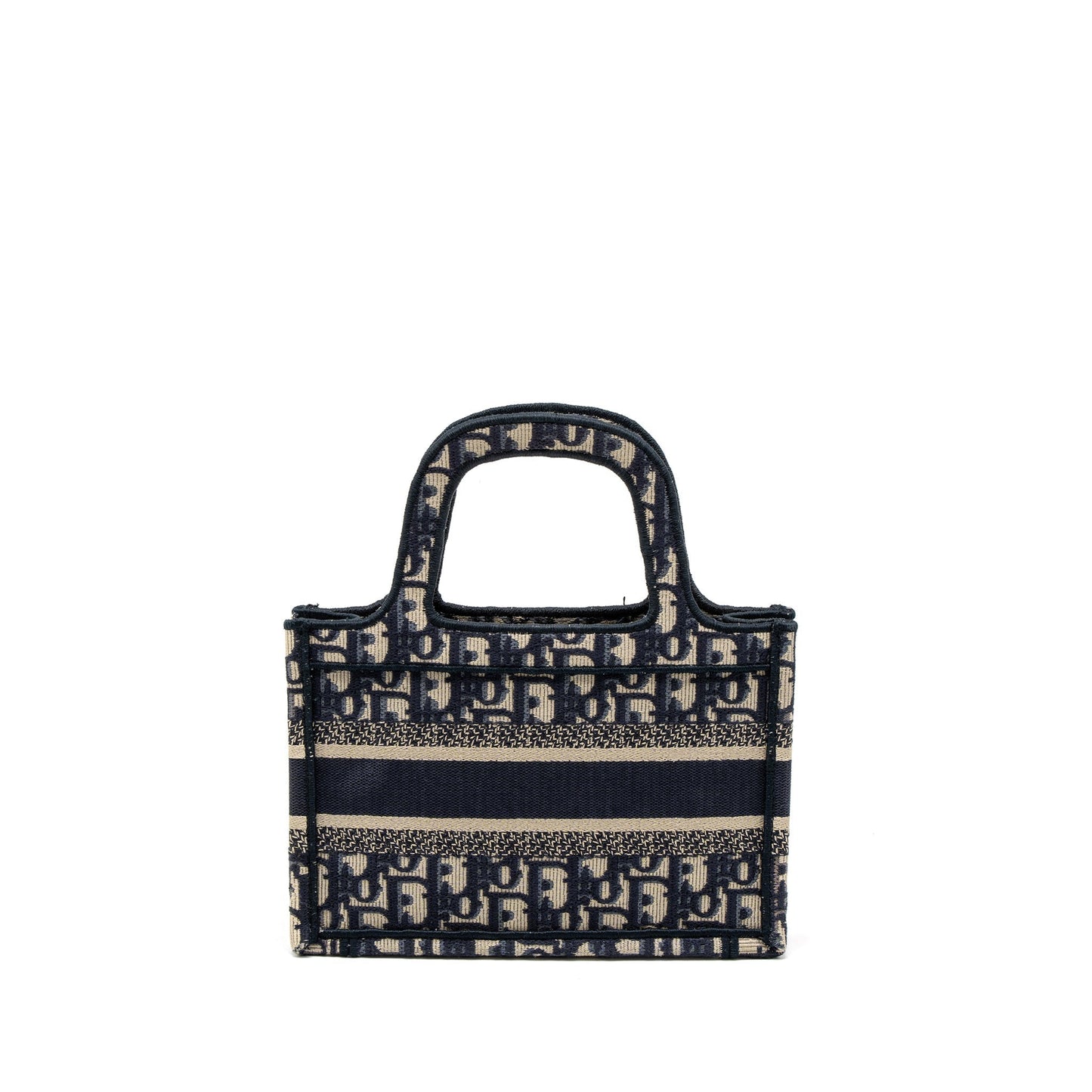 Dior Mini book Tote Blue Oblique Embroidery