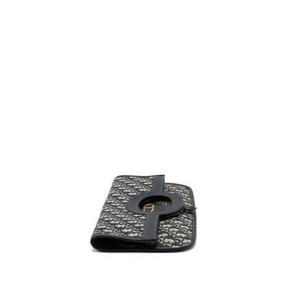 Dior Folder Clutch Blue Dior Oblique Canvas/ Leather