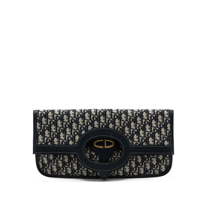 Dior Folder Clutch Blue Dior Oblique Canvas/ Leather