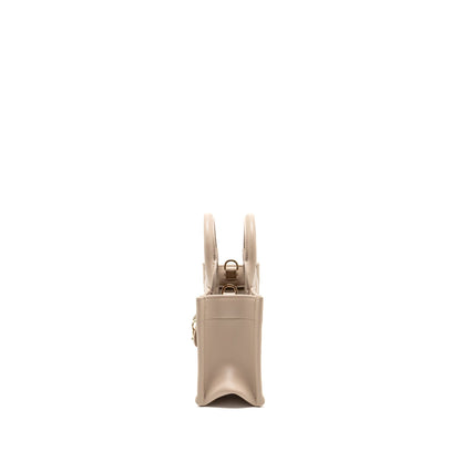 Dior Dioramour Mini Dior Book Tote Macrocannage Calfskin Powder Beige
