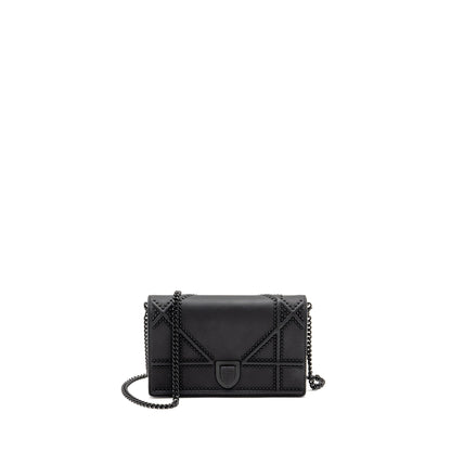 Dior Studded Diorama Wallet on Chain Leather So Black