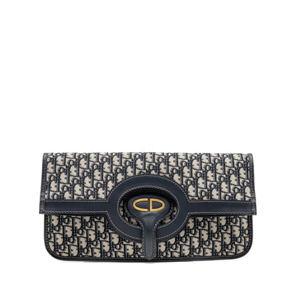 Dior Folder Clutch Oblique Canvas/Calfskin Blue