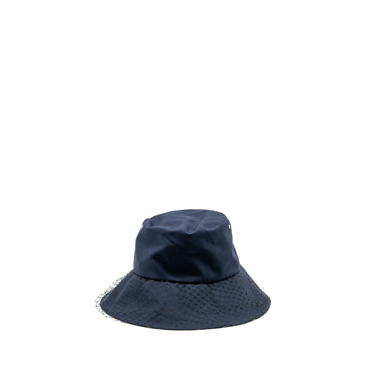 Dior Size 57 Teddy-D Brim Bucket Hat with Veil Blue