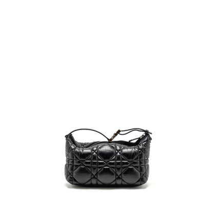 Dior Medium Diortravel Nomad Pouch Macrocannage Calfskin Black