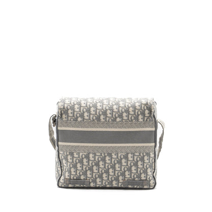 Dior Diorcamp Messenger Purse Oblique Embroidery Light Grey