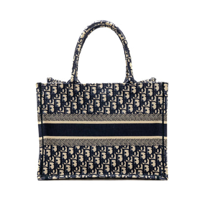 Dior Medium Dior Book Tote Dior Oblique Embroidery Ecru/Blue