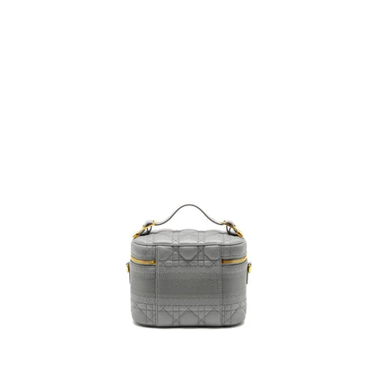 Dior Small Diortravel Vanity Case Cannage Lambskin Grey