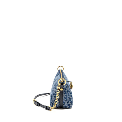 Dior DiorStar Oblique Hobo Purse Denim Blue