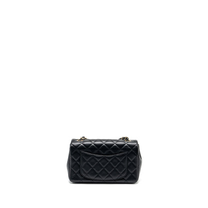 Chanel Mini Rectangular Flap Bag Lambskin Black LGHW