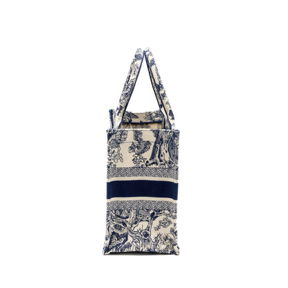 Dior Medium Book tote Blue Toile De Jouy Embroidery Canvas