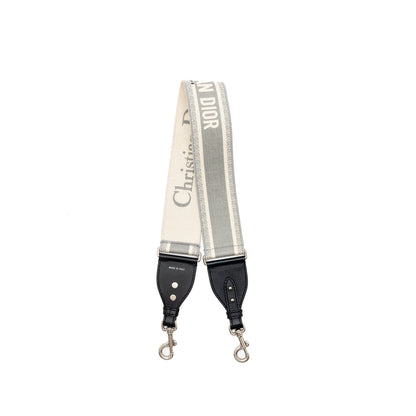 Dior Wide Shoulder Strap Canvas Embroidered Grey