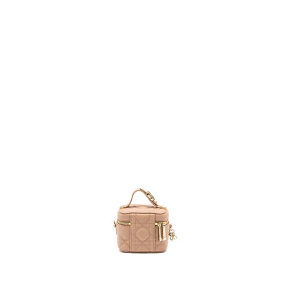 Dior Micro Lady Dior Vanity Case lambskin dark beige