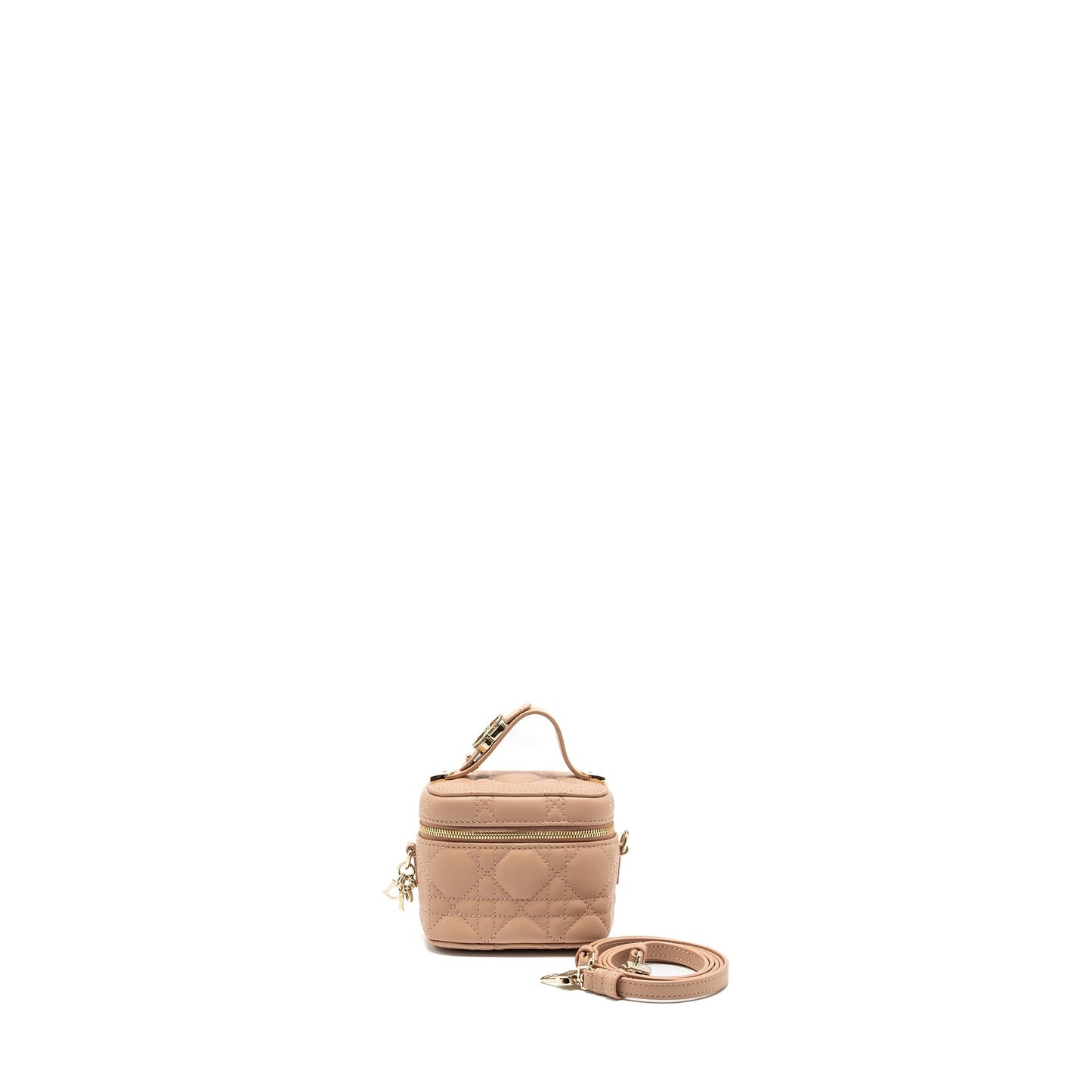 Dior Micro Lady Dior Vanity Case lambskin dark beige