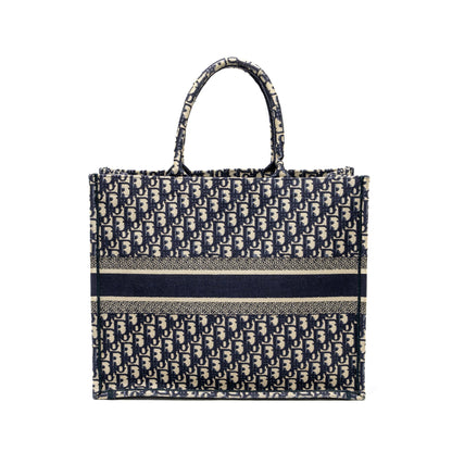Dior Large Book tote blue oblique EMBROIDERY