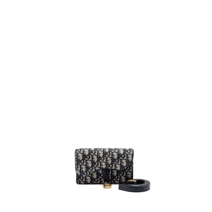 dior saddle belt pouch dior oblique jacquard blue