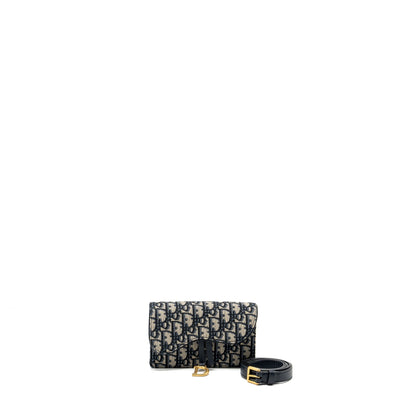 Dior Saddle belt pouch Oblique Jacquard blue