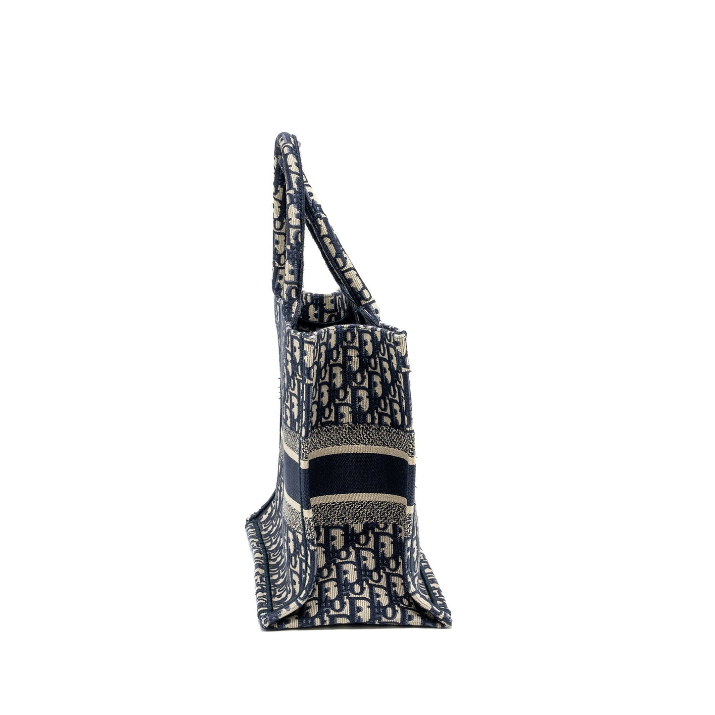 Medium Book Tote Blue Dior Oblique Embroidery