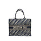 Medium Book Tote Blue Dior Oblique Embroidery