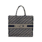 DIor Large Book Tote Blue Dior Oblique Embroidery