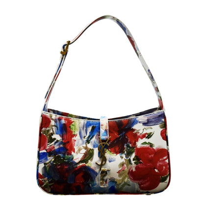 Saint Laurent Le 5 A 7 Leather White Shoulder Bag