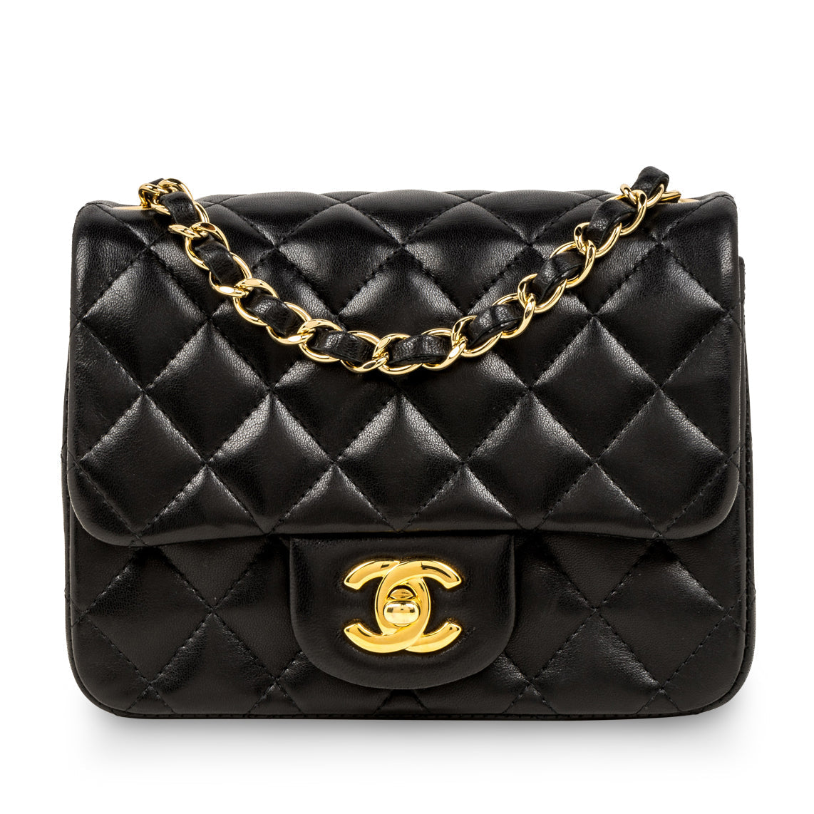 Chanel Classic Flap Lambskin Black Shoulder Bag Style 243