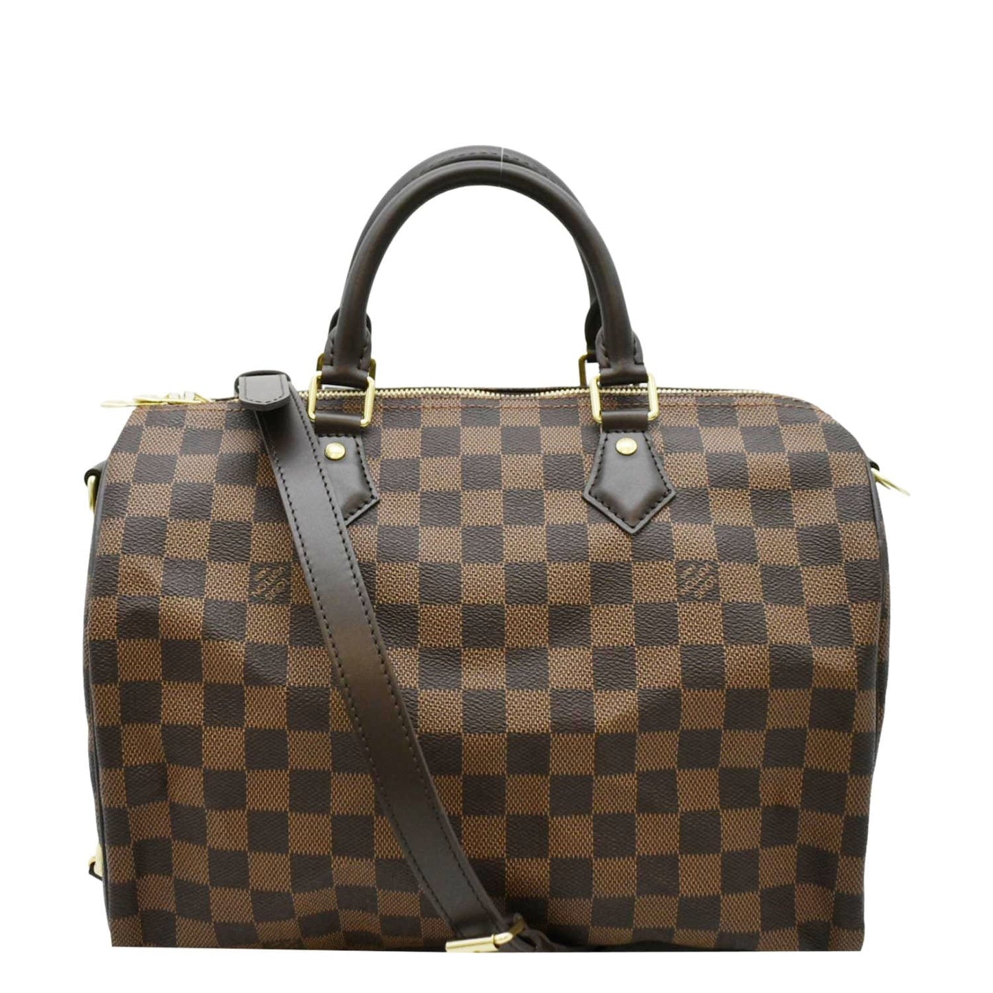 LOUIS VUITTON 30 Bandouliere Damier Ebene Satchel Bag Brown