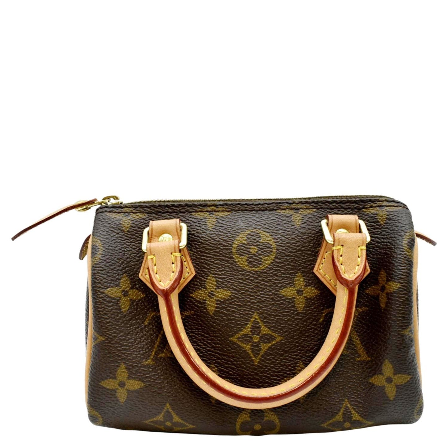 LOUIS VUITTON Mini HL Monogram Canvas with Leather Trim Satchel Bag Brown