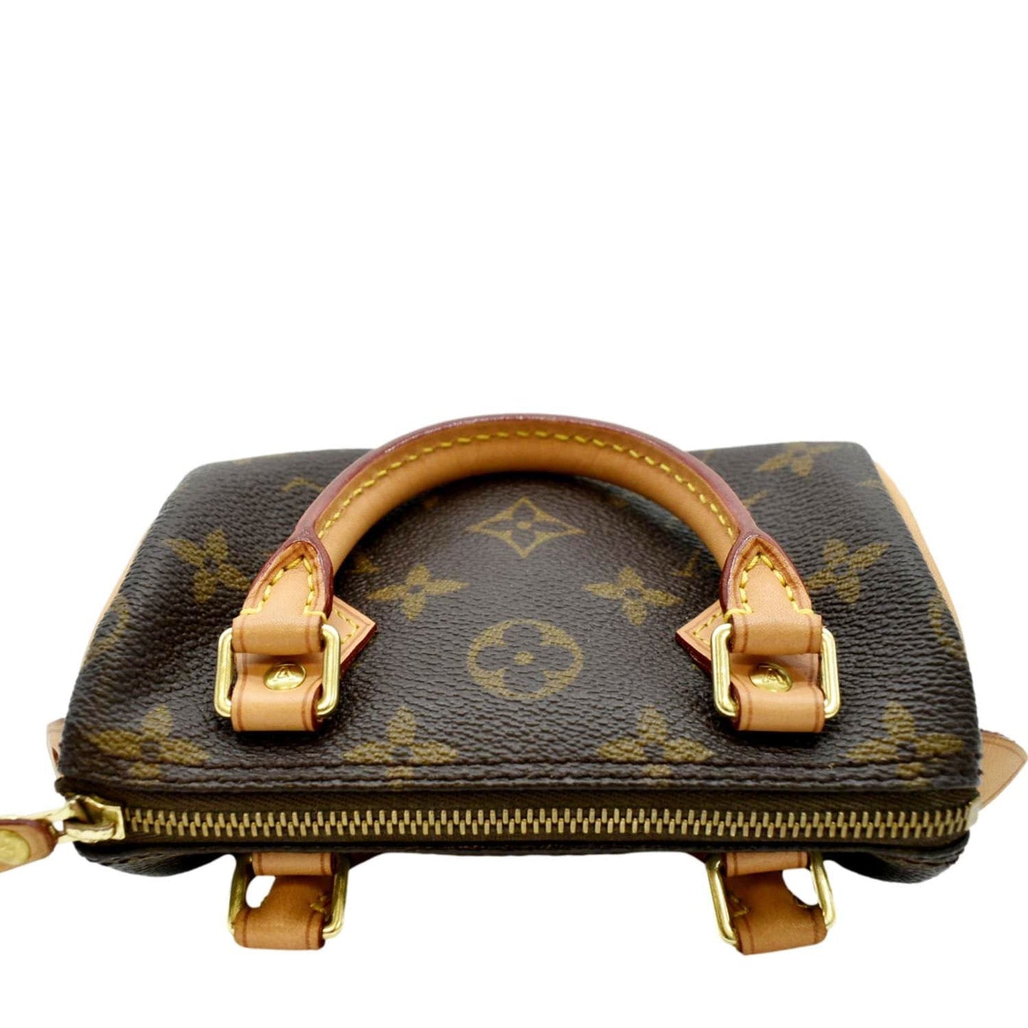 LOUIS VUITTON Mini HL Monogram Canvas with Leather Trim Satchel Bag Brown