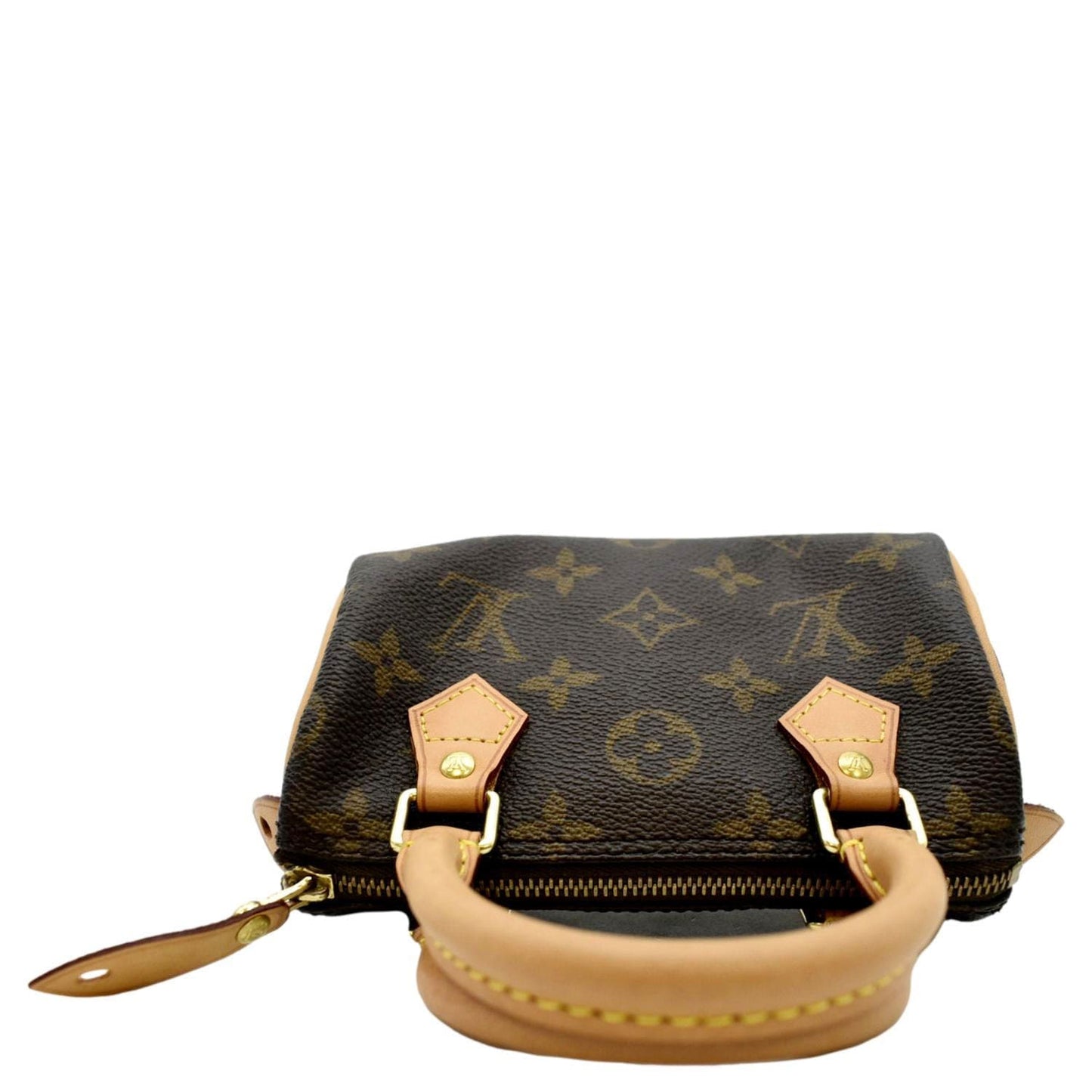 LOUIS VUITTON Mini HL Monogram Canvas with Leather Trim Satchel Bag Brown