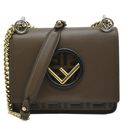 Fendi Kan I Leather Brown Shoulder Bag