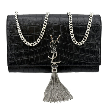Saint Laurent Kate Leather Black Shoulder Bag Style 14