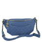 Chanel Bi Classic Quilted Lambskin Leather Waist Bag Blue