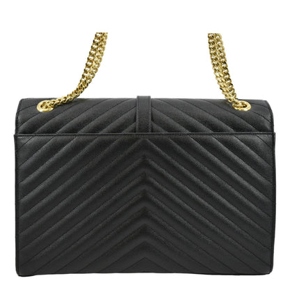 Saint Laurent Envelope Leather Black Shoulder Bag Style 18