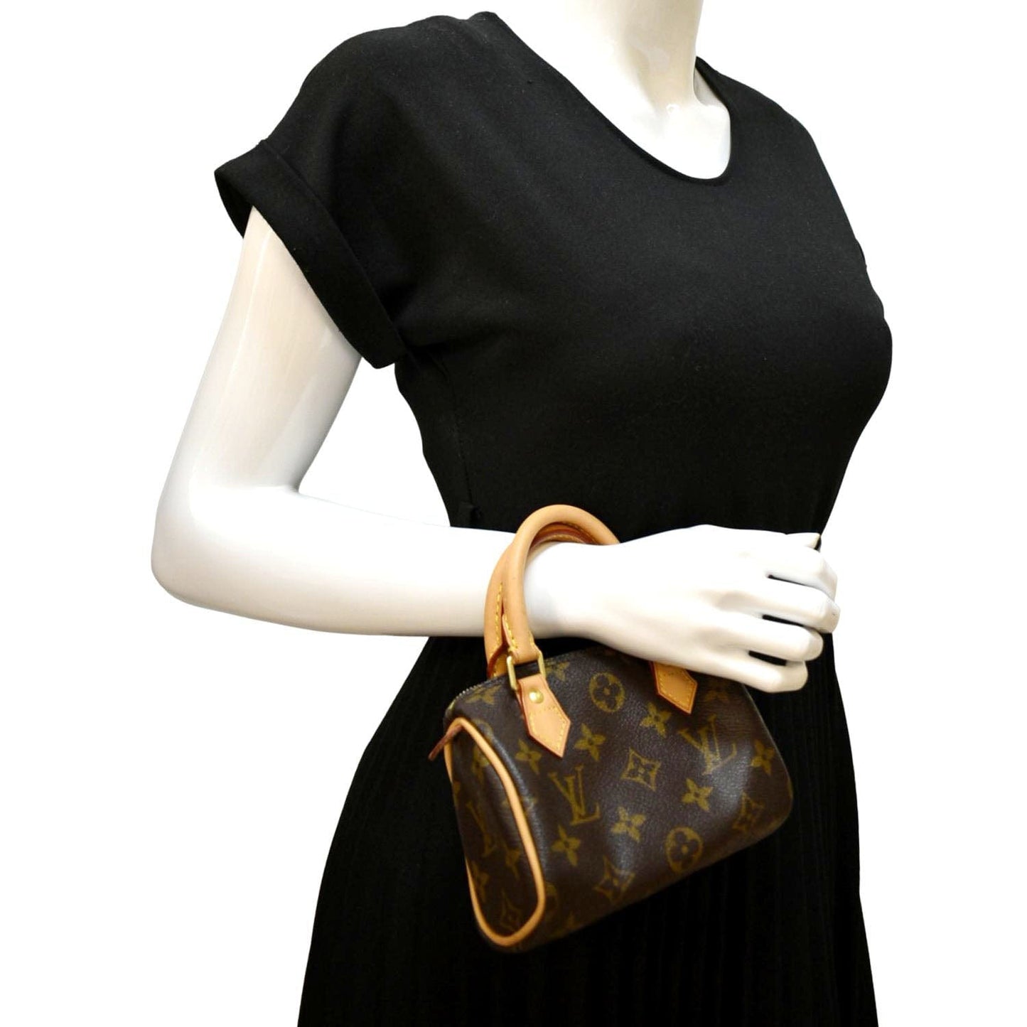 LOUIS VUITTON Mini HL Monogram Canvas with Leather Trim Satchel Bag Brown