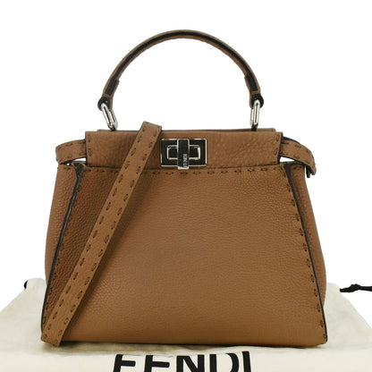 Fendi Peekaboo Leather Brown Crossbody