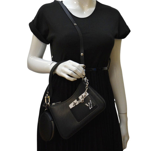 LOUIS VUITTON Marellini Epi Leather Shoulder Bag Black