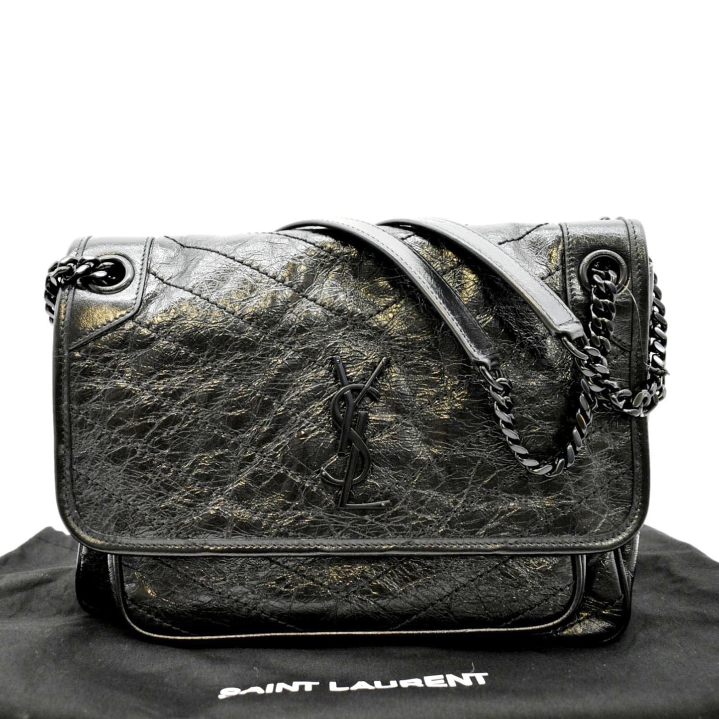 Saint Laurent Niki Leather Black Shoulder Bag Style 2