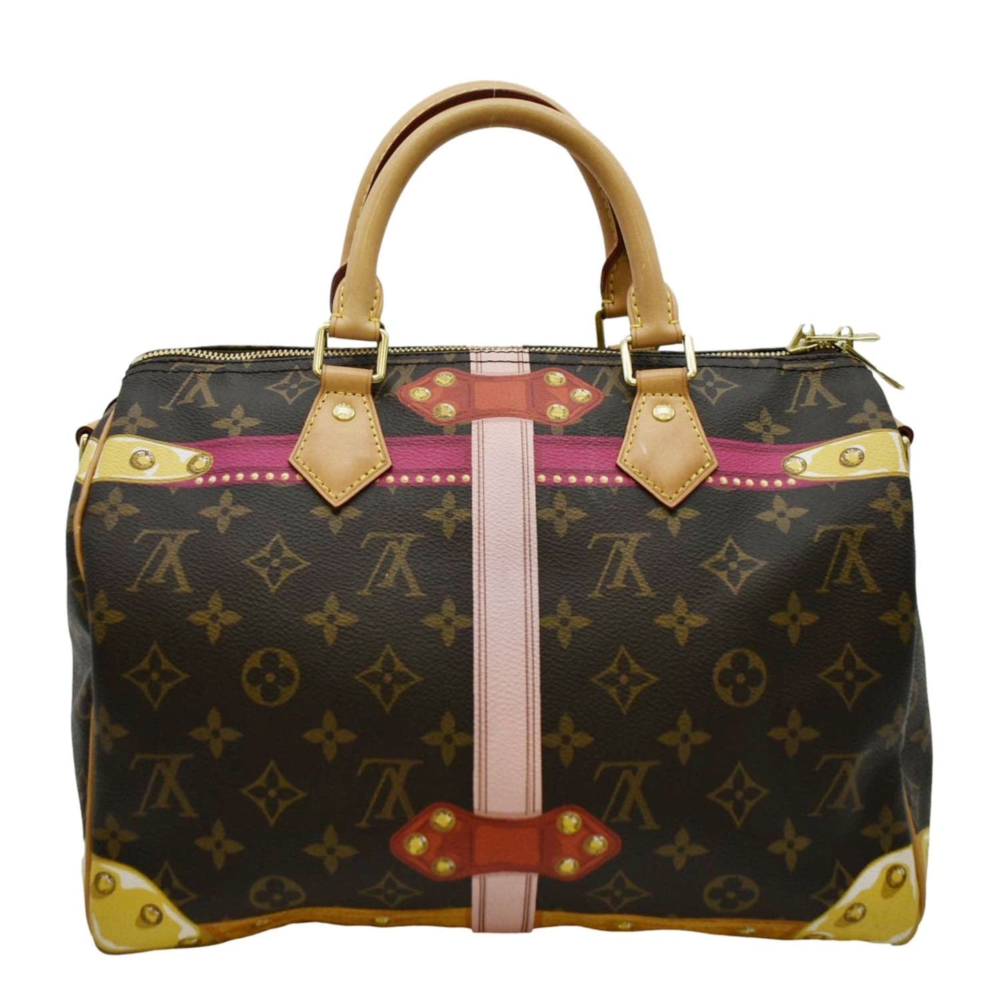 LOUIS VUITTON Summer Trunks 30 Monogram Canvas Satchel Bag Brown