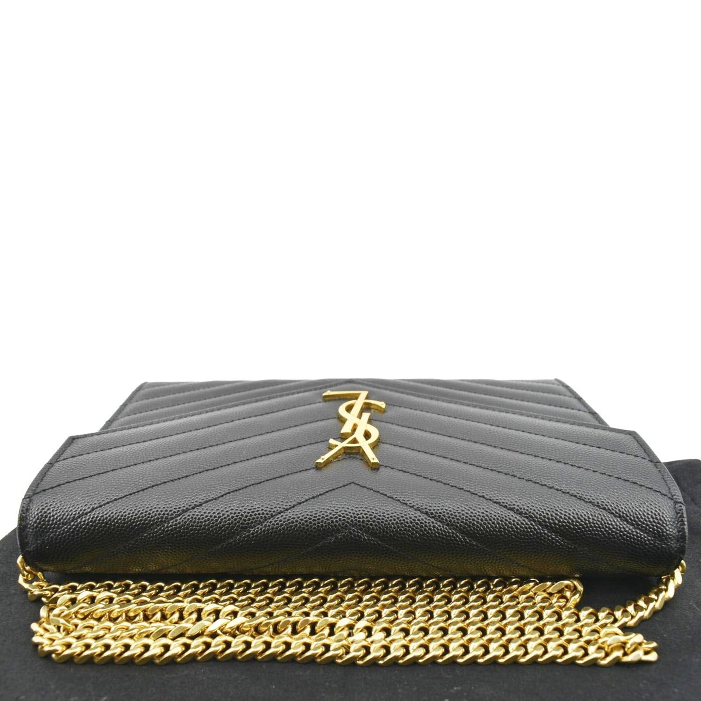 Saint Laurent Envelope Leather Black Shoulder Bag Style 14