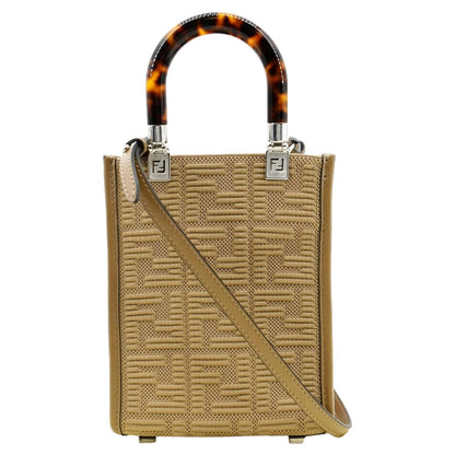 Fendi Sunshine Leather Red Tote Bag Style 21
