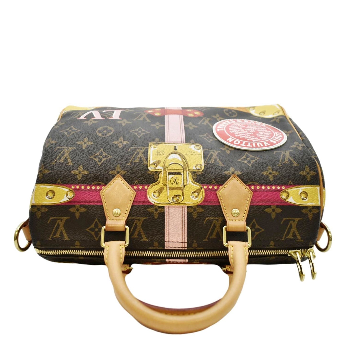 LOUIS VUITTON Summer Trunks 30 Monogram Canvas Satchel Bag Brown