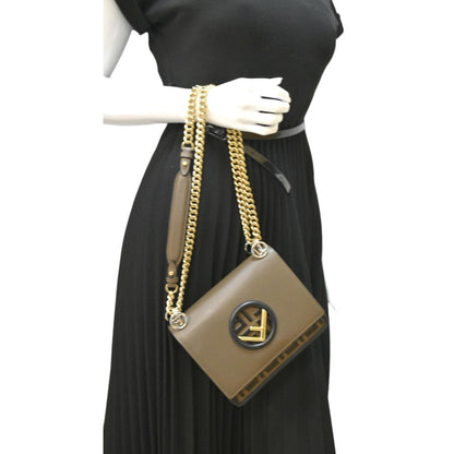 Fendi Kan I Leather Brown Shoulder Bag