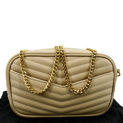 Saint Laurent Lou Leather Beige Crossbody Leather