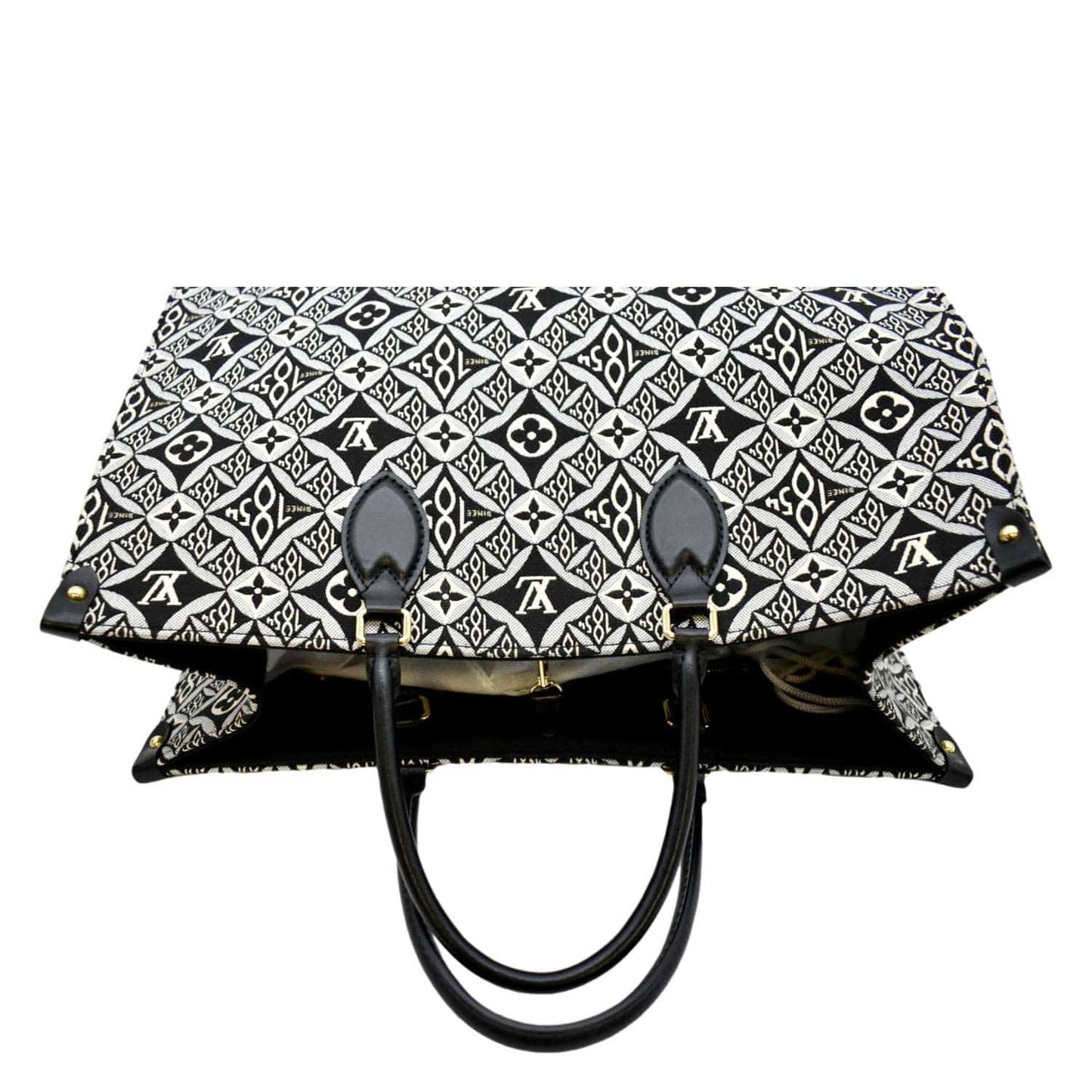 LOUIS VUITTON Onthego GM 1854 Jacquard Tote Bag Grey