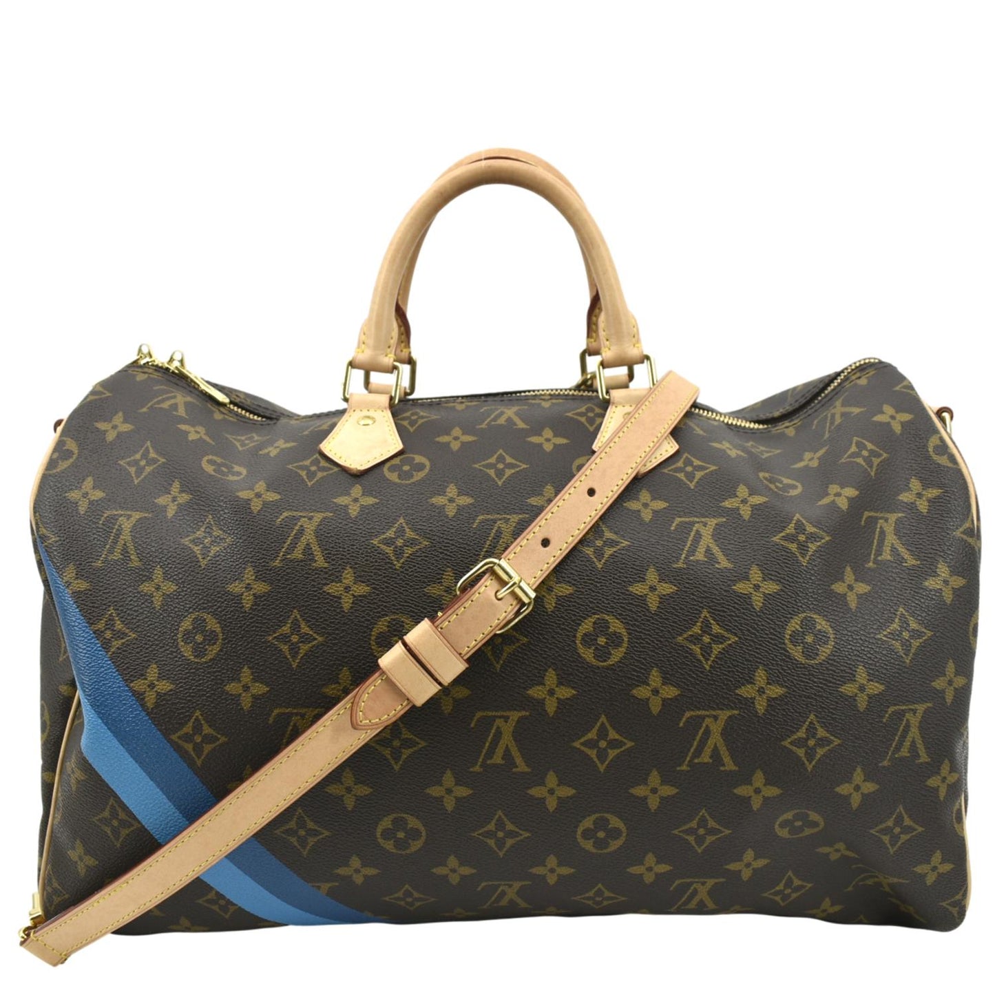 LOUIS VUITTON 40 Bandouliere Heritage Monogram Canvas Travel Bag Brown