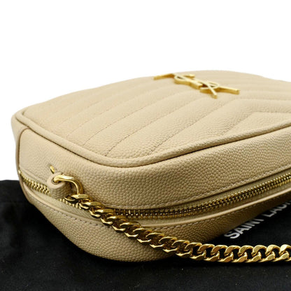 Saint Laurent Lou Leather Beige Crossbody Leather